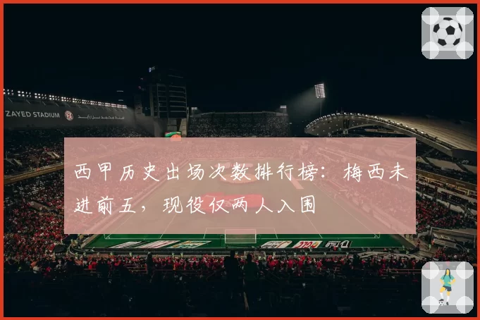 西甲历史出场次数排行榜:梅西未进前五,现役仅两人入围